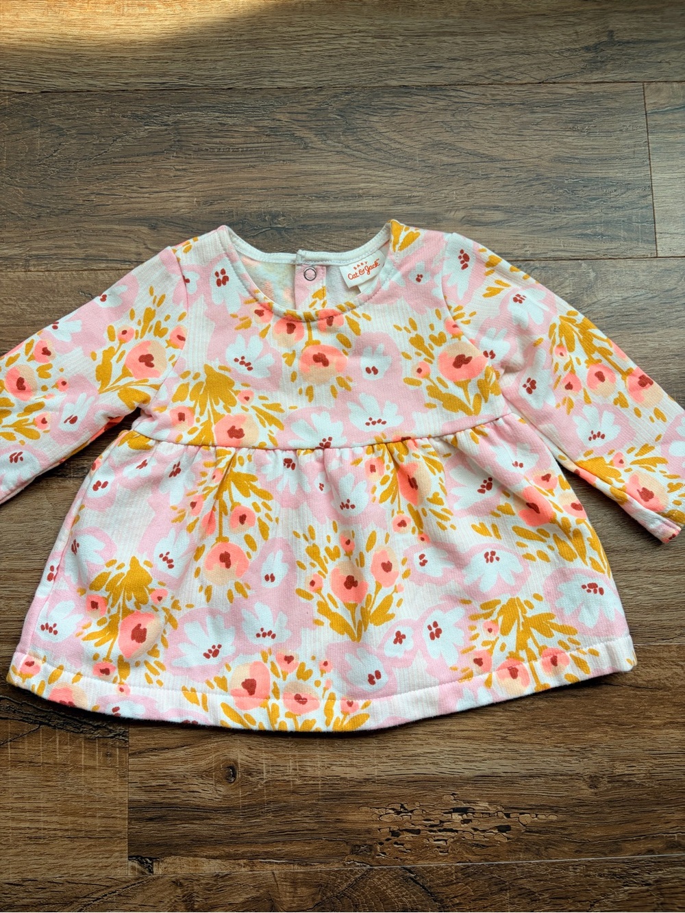 Carter's Pastel Pink Floral Long-Sleeve Baby Top